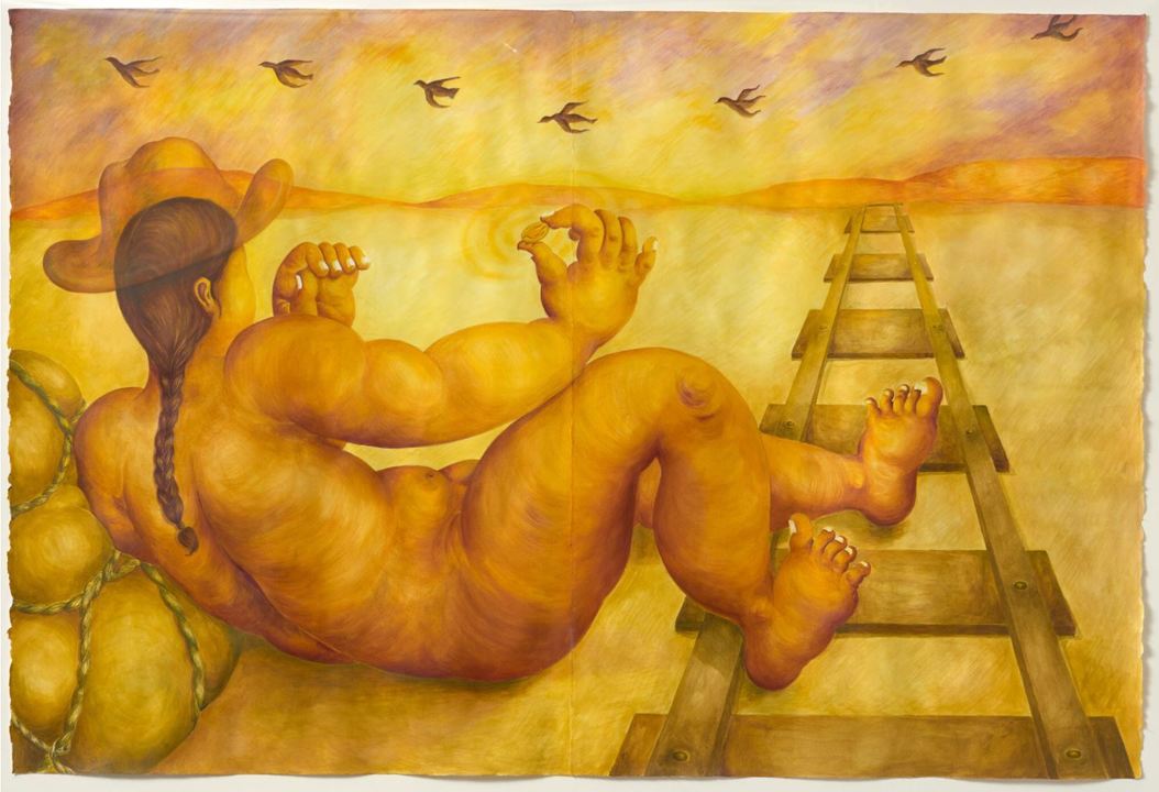 Lily Wong, Contact, 2021, Acrylic and colored pencil on paper